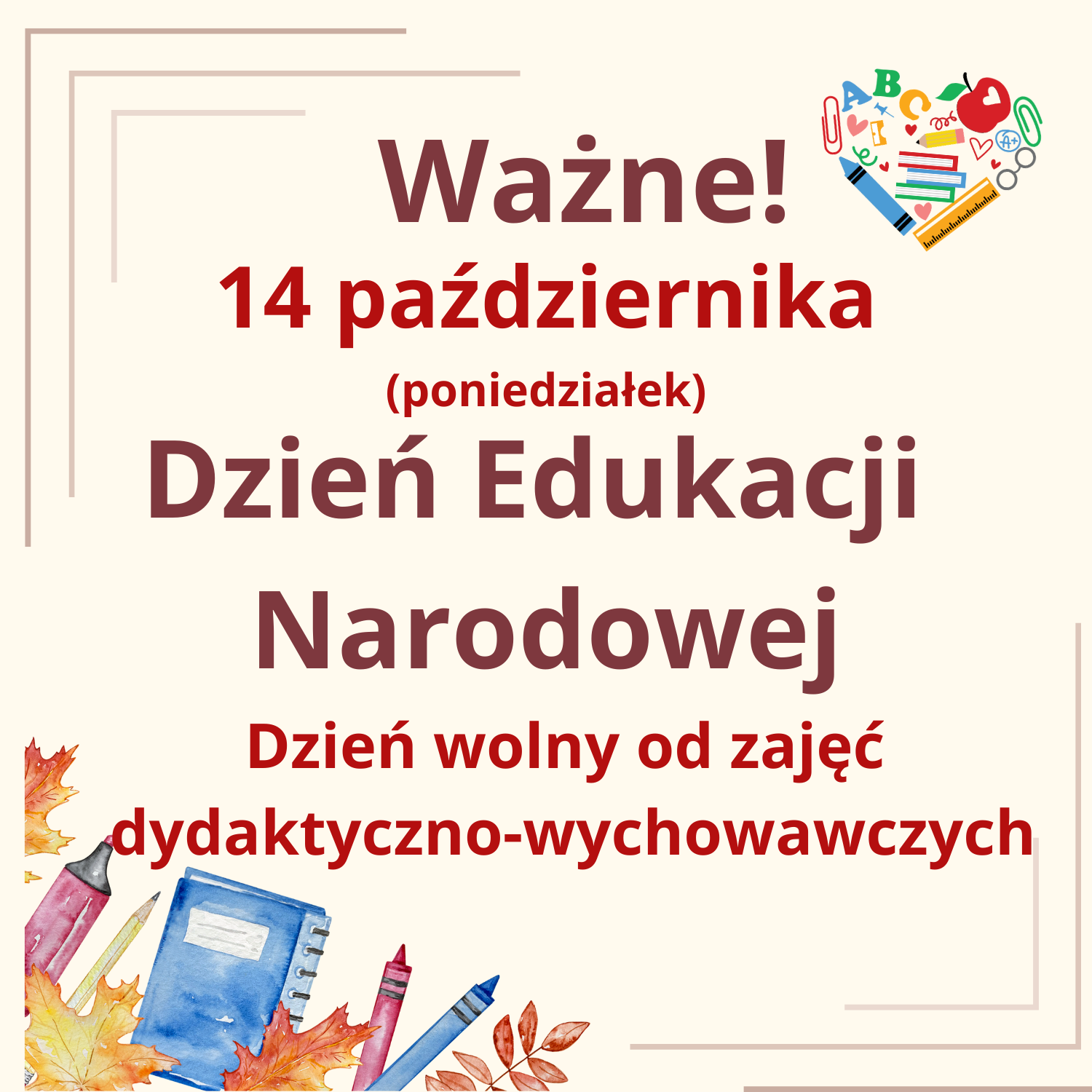 Dzień Edukacji Narodowej - komunikat